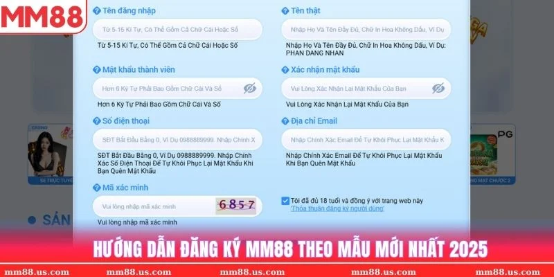 Hướng dẫn cách đăng ký MM88 theo form mới nhất 2025